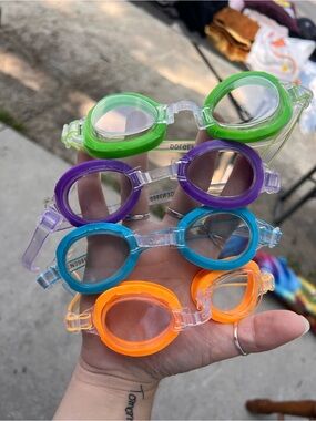 Amazon Kids Swim Goggles - Green, Purple, Blue, Orange